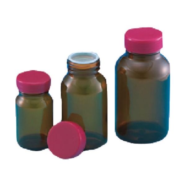 東京硝子器械 TGK 規格瓶 茶 13K 赤Cap栓付206mL80本 323-05-84-43 1箱(80本) 189-6074（直送品）