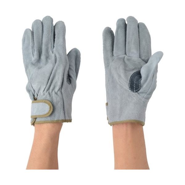 川西工業 川西 牛床革オイルマジック黒アテ付 1P Mサイズ 2298-M 1セット(10双) 123-6077（直送品）