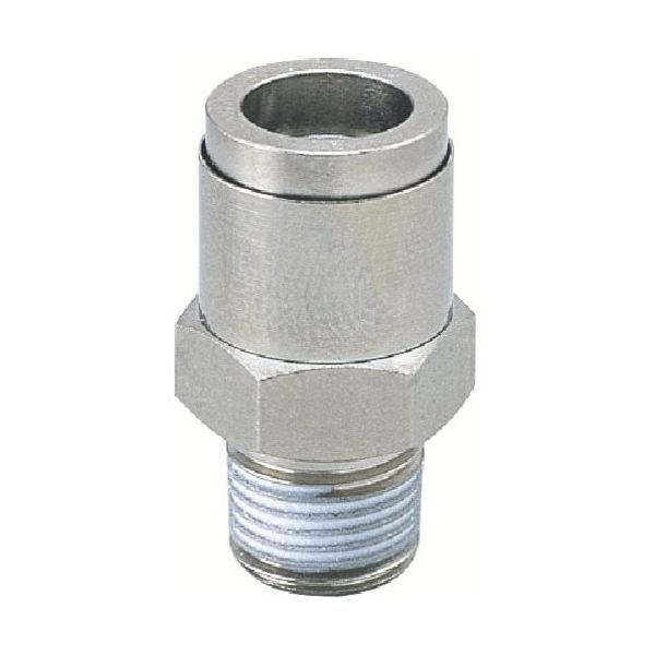 日本ピスコ ピスコ チューブフィッティングブラスストレート チューブ6ネジR3/8ゴムFKM KC6-03-F 1セット(10個)（直送品）