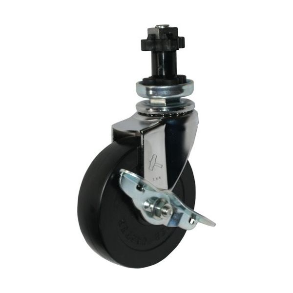 ハンマー パイプ差込み旋回式ゴム車輪(ローラーベアリング)125mm φ38用 ストッパー付 4152EN-RDB125 1個（直送品）