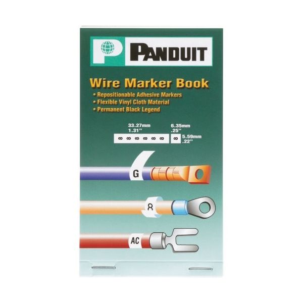 PANDUIT マーカーブック 印字済み ビニルクロス 耐油性 耐摩耗性 表示文字+ ~ AC DC PNG NEUT SPARE 空欄 1（直送品）