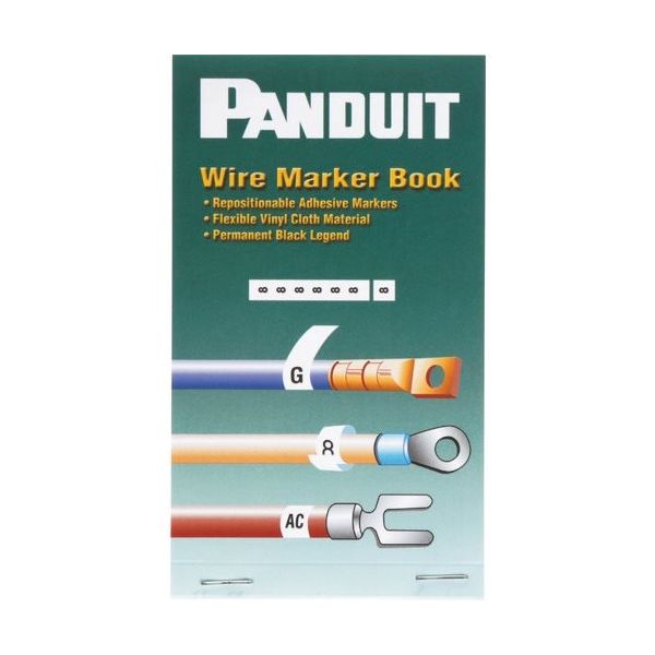 PANDUIT マーカーブック ポケットサイズ 印字済み ビニルクロス 耐油性 耐摩耗性 表示文字A~Z + ~ 書き込み用空欄 10ページ（直送品）