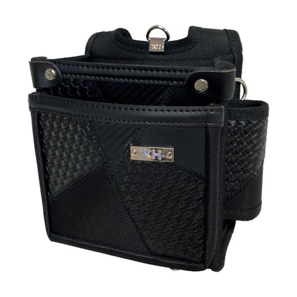 基陽 KH ギャザーフランケン腰袋2段 小 黒 FKWB0014K 1個 338-4541（直送品）