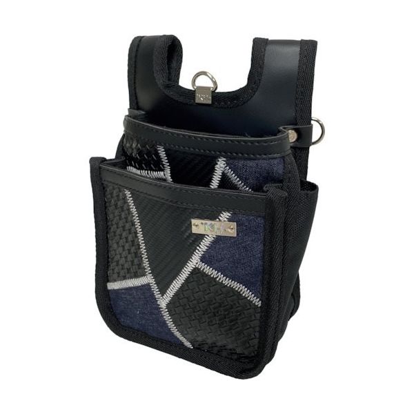 基陽 KH ギャザーフランケン腰袋 平型2段小 紺 FKWB0123N 1個 338-4521（直送品）