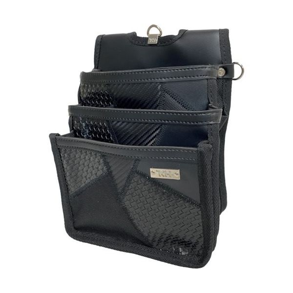 基陽 KH ギャザーフランケン腰袋 平型3段 黒 FKWB1197K 1個 338-4547（直送品）