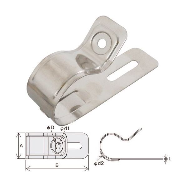 因幡電機産業 JAPPY 片サドルSUS JM2-2936S 1袋(25個) 216-5136（直送品）