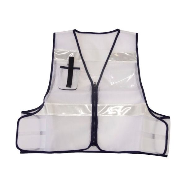 ミズケイ 防犯パトロールベスト(ホワイト) 5918500 1枚 351-7442（直送品）