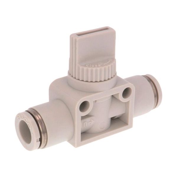 日本ピスコ ピスコ ハンドバルブ ユニオンストレート3方弁チューブ8出力8 ライトグレー HV8-8W 1個 268-8531（直送品）