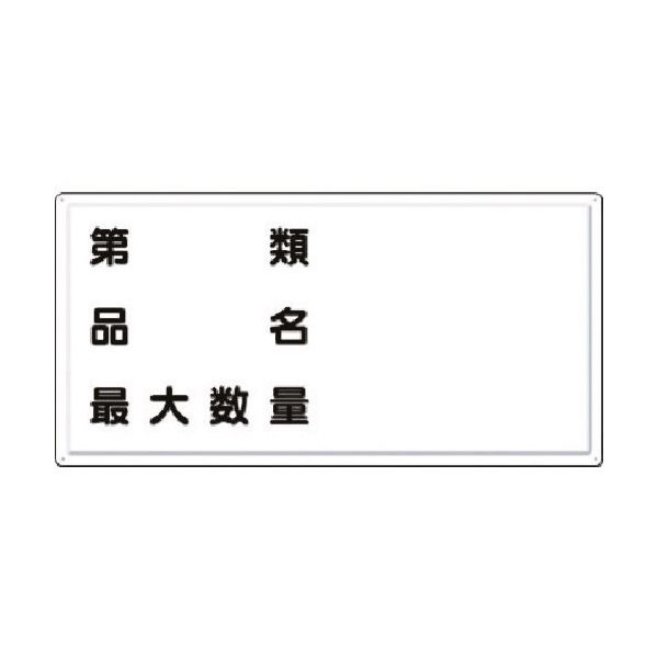 つくし工房 つくし 消防標識 第○類・品名・最大数量(横型) FD-7Y 1枚 184-6373（直送品）