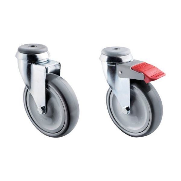 スガツネ工業 (200130172)ESー75NPーKポリウレタン 単輪キャスター ES-S-75NP-K 1個 338-1171（直送品）