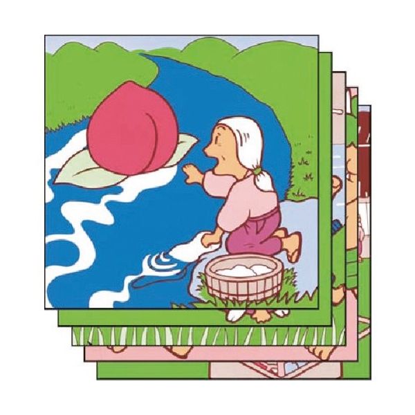 つくし工房 つくし たのし~る[童話]ももたろう 5枚組 KS-66 1組(5枚) 184-6454（直送品）