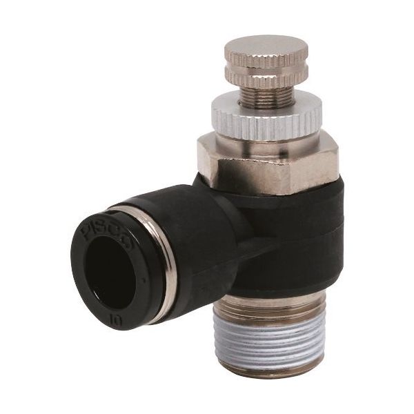 日本ピスコ PISCO スロットルバルブ エルボ チューブ10MMネジR3/8 JNC1003 1個 809-5488（直送品）