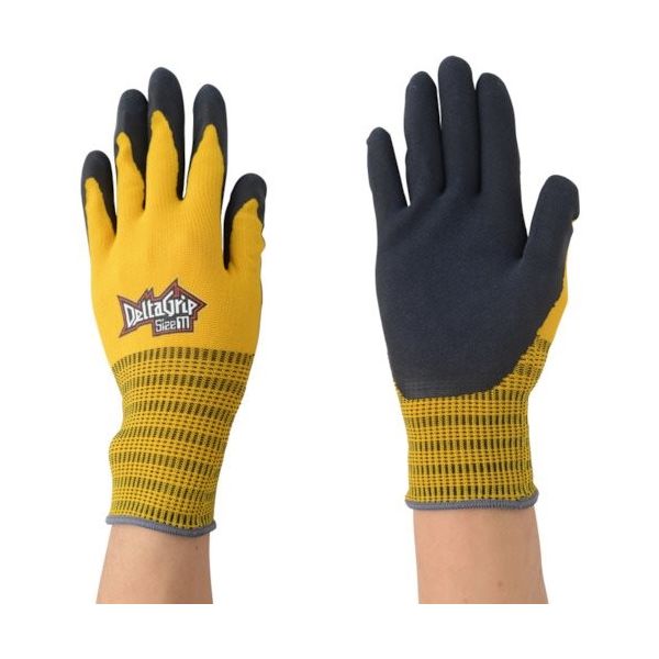 川西工業 川西 デルタグリップ イエロー 3P Mサイズ 2526Y-M 1セット(15双:3双×5袋) 854-8465（直送品）