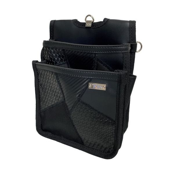 基陽 KH ギャザーフランケン腰袋 平型2段 黒 FKWB1199K 1個 338-4522（直送品）