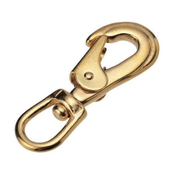 水本機械製作所 水本 チェーン用パーツ 黄銅スイベルスナップ 長さ70mm A-2280 1個 316-8227（直送品）