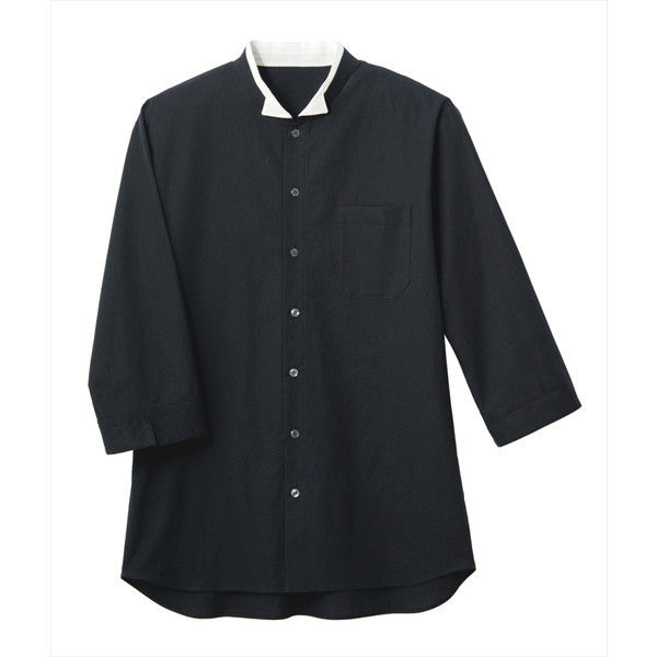 男女兼用シャツ 3L 黒×白 SBLU-1601-B9 1着 サーヴォ（旧サンペックスイスト）（直送品）