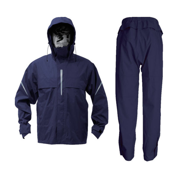 トラスコ中山 TRUSCO ベンチレーション(通気口)付レインスーツ ネイビー L TRW360-55-L 1着 856-4319（直送品）