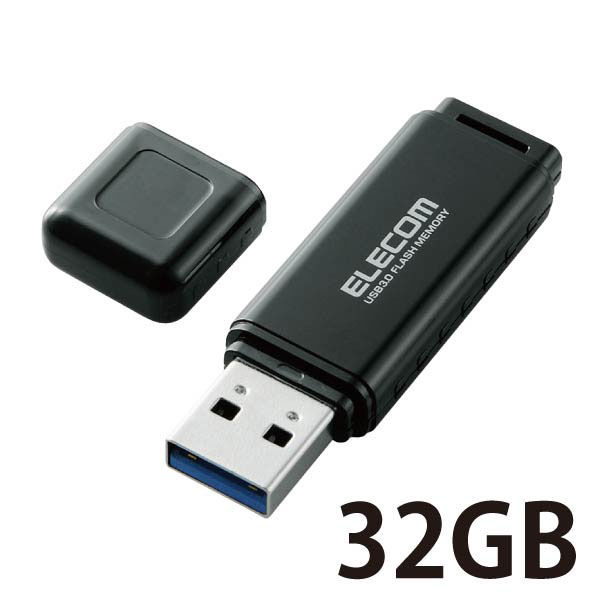 USBメモリ ブラック 32GB USB2.0 USB キャップレス フラッシュメモリ 回転式 おしゃれ コンパクト  ((S