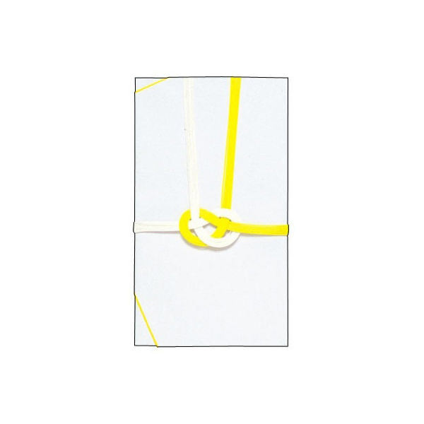 ササガワ タカ印 金封 大阪折 黄白七本 無字 27-717 30枚（1枚袋入×30枚箱入）（取寄品）