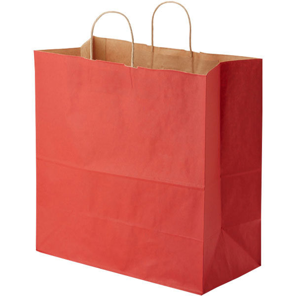 【ケース販売】HEIKO 紙袋 25チャームバッグ 45-1 未晒 赤C 003296100 1ケース(50枚×4袋 計200枚)（直送品）