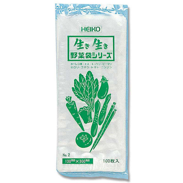 【ケース販売】HEIKO 野菜袋 No.2 PPキュウリ3本用 006721700 1ケース(100枚入×60袋 合計6000枚)（直送品）