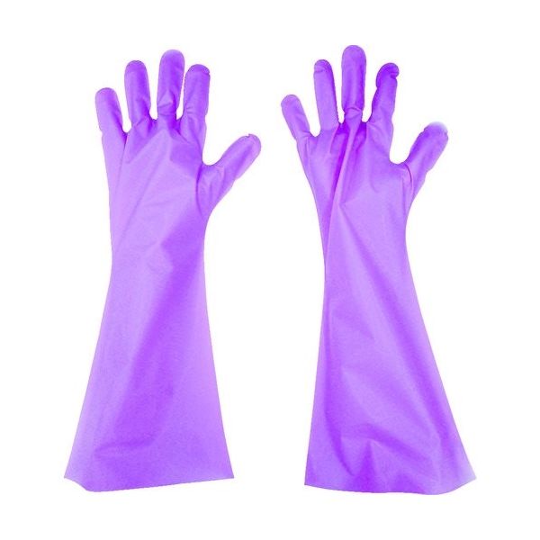 東京パック エンボス手袋ロング五本絞り ピンク M PL45M 1袋(50枚) 836-3713（直送品）