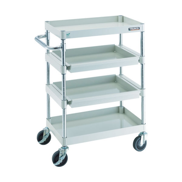 TRUSCO ツールワゴン フェニックスワゴン 省音 600X400 4段 スライド2段付 ホワイト PEW-962M2-W 1台（直送品）