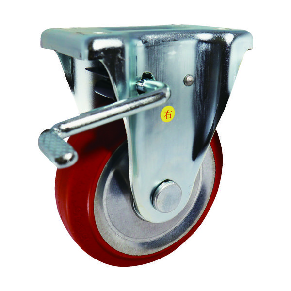 ヨドノ プレス製固定金具ブレーキ付赤ゴム車 200φ RWKB200 1個 835-3194（直送品）