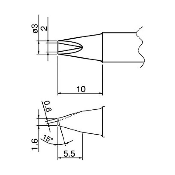 150W高熱容量はんだこて 交換コテ先