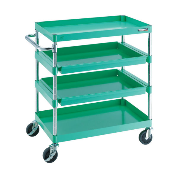 TRUSCO ツールワゴン フェニックスワゴン 省音 750X500 4段 スライド2段付 ホワイト PEW-972M2-W 1台（直送品）