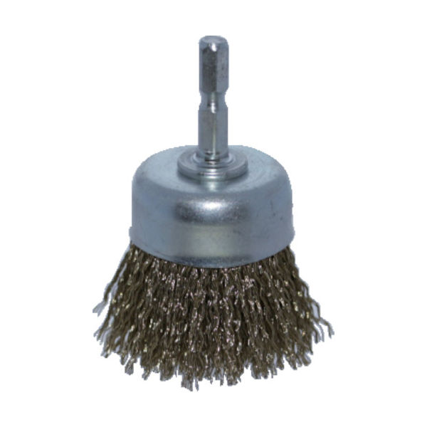 トラスコ中山 TRUSCO 軸付カップブラシ Φ50X軸6.35 真鍮メッキ鋼線 0.25線 TB-6621-60 1個 855-4872（直送品）