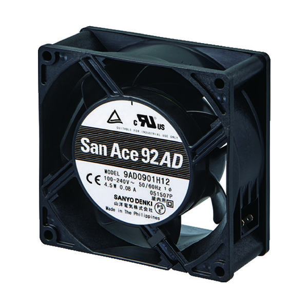 山洋電気 SanACE ACDCファンセットモデル（92×38mm センサ無） ST1-9AD0901H12 1台 835-4184（直送品）