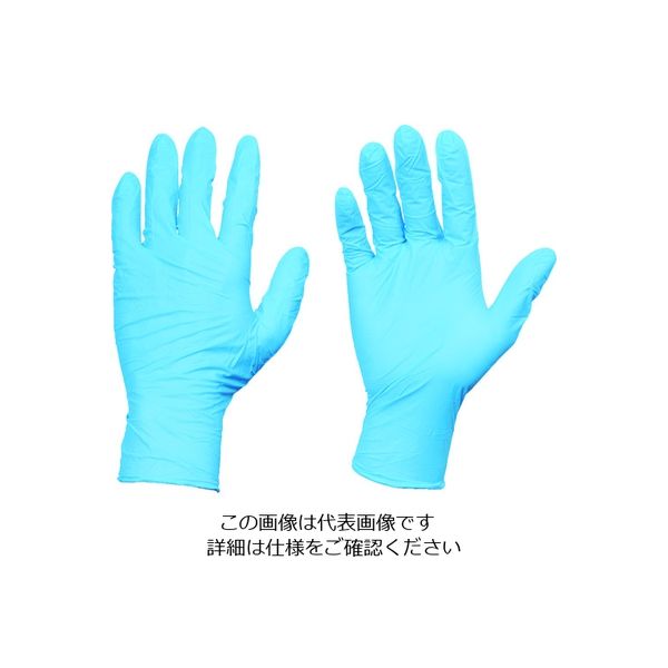 トラスコ中山 TRUSCO 使い捨てニトリル手袋TGスタンダード 0.08粉付青L 100枚 TGPN08BL 1箱(100枚)（直送品）