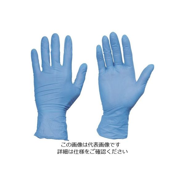 トラスコ中山 TRUSCO 使い捨てニトリル手袋TGワーク 0.10 粉無青L 100枚 TGNN10BL 1箱(100枚)（直送品）
