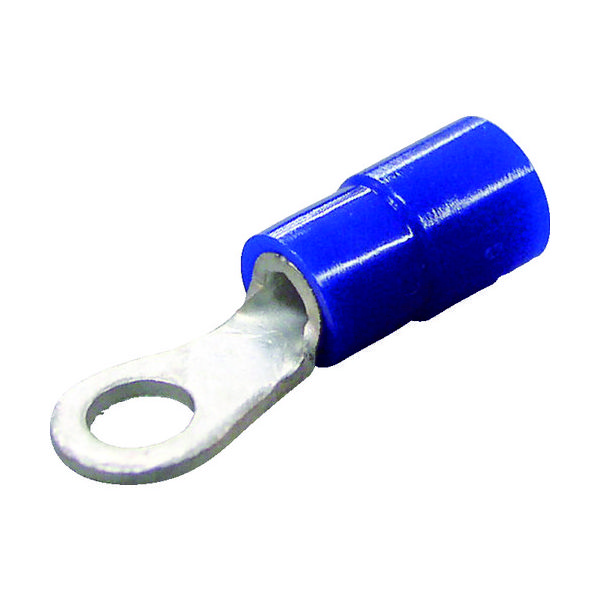 ニチフ 環境配慮形絶縁被覆付丸形端子R形(100個入)より線1.04~2.63外寸6.5mmスタッド径2.2mm TMEX 2-2-BLU（直送品）
