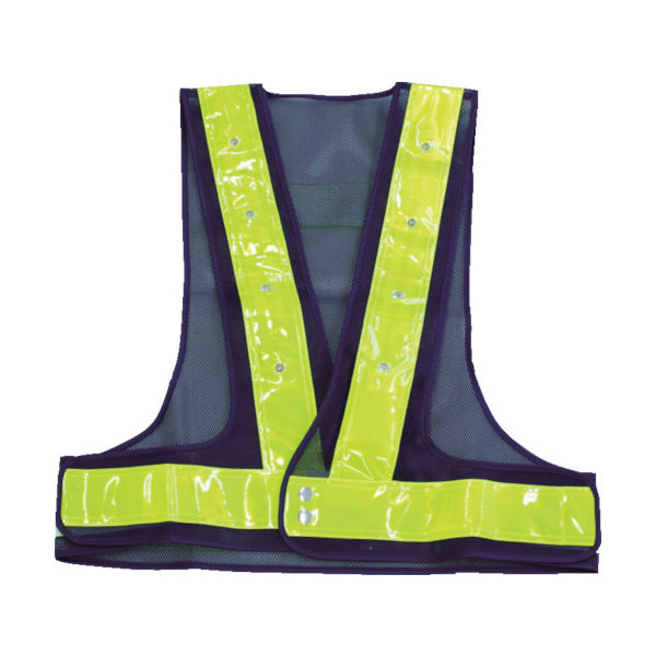 トラスコ中山 TRUSCO 赤青交互点滅LED付安全ベスト ネイビー/イエロー反射 TLYE-RB 1着 833-8525（直送品）