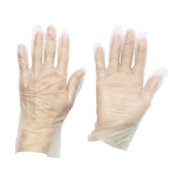 トラスコ中山 TRUSCO ポリエチレン 使い捨て手袋 ウェーブカットタイプM (100枚入) TGCPE025M 1箱(100枚)（直送品）