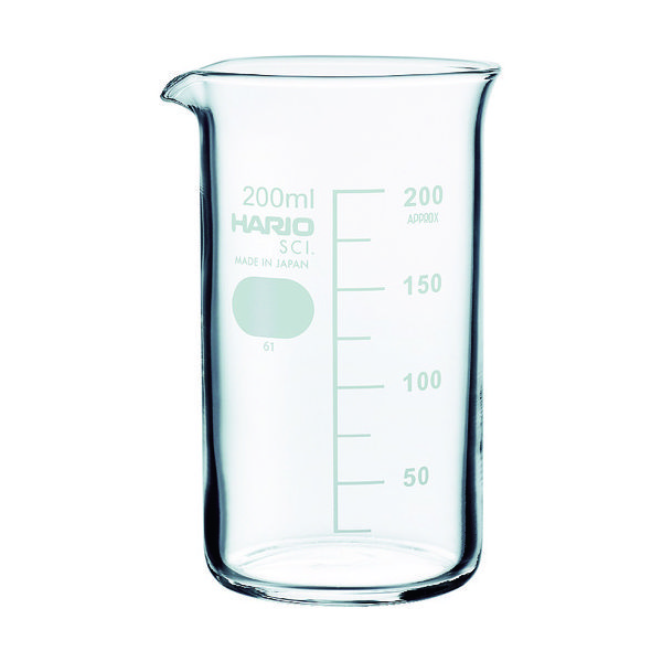 HARIO トールビーカー 目安目盛付 200ml TB-200-SCI 1個 855-7571（直送品）