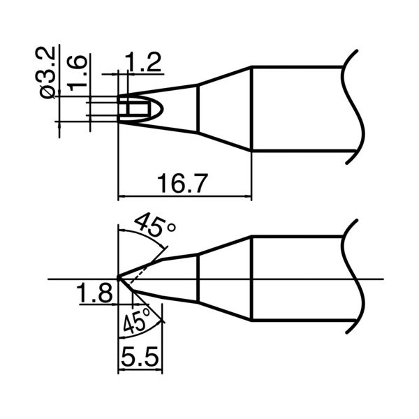 白光 こて先 溝付 T33-1611 1本(1個) 855-1408（直送品）