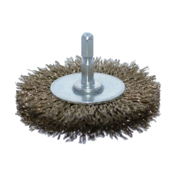 トラスコ中山 TRUSCO 軸付ホイールブラシ φ75X軸6.35 真鍮メッキ鋼線 線径0.2 TB-6241-60 1個 855-4882（直送品）