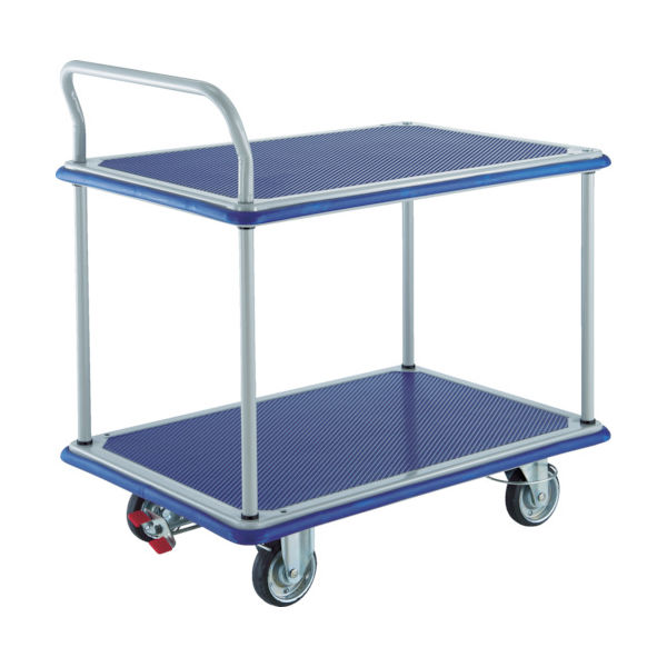 トラスコ中山 TRUSCO プレス製台車 ドンキーカート 片袖2段 4輪リングストッパー付 304NJKRS-4 1台 856-4203（直送品）