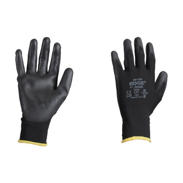 アンセル・ヘルスケア・ジャパン アンセル ウレタン背抜手袋 エッジ 48ー126 ブラック Mサイズ 48-126-8 1双（直送品）