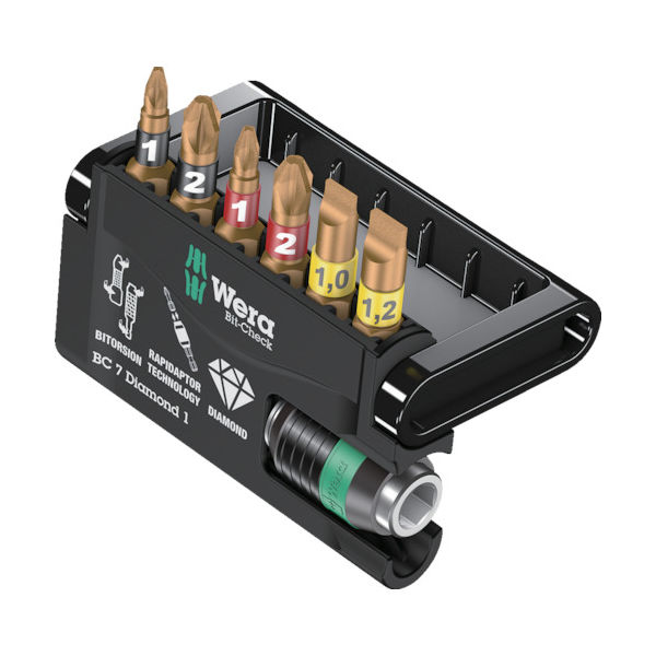 Wera Werk バイトーションダイヤモンド ビットチェック 7本 ラピダプター 057416 1セット 836-7692（直送品）