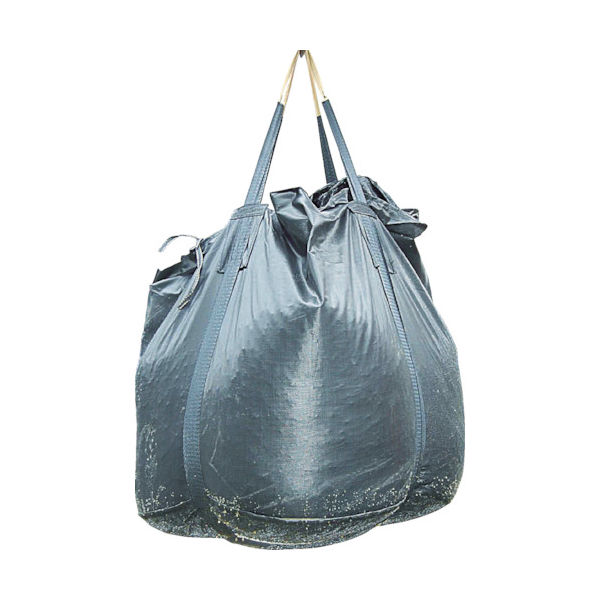 旭産業 アサヒ コンテナバッグ 丸型 (水切りメッシュタイプ) 排出口なし 黒 1000kgタイプ 110314 1袋 855-3257（直送品）