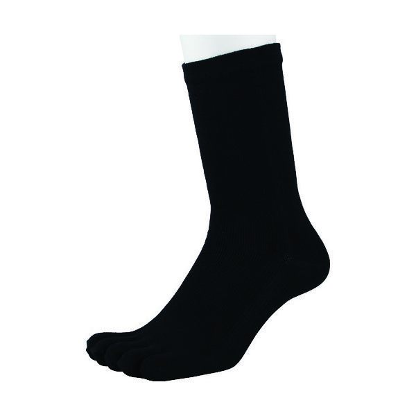 福徳産業 福徳 デオセル消臭5本指カカト付ソックス 黒 4039-2P-L 1組(2足) 836-5723（直送品）