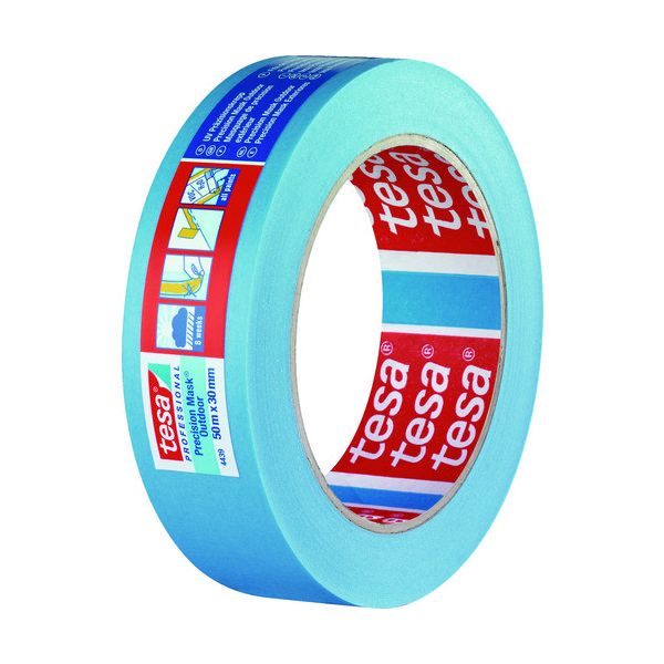 テサテープ tesa マスキングテープ建築外装・養生用 38mm×50m 青 4439-38-50 1巻 836-5662（直送品）