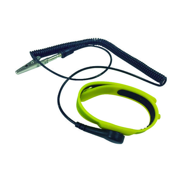 ブラストン 静電気対策用品 シリコンリストストラップ 黄 コード全長68cm BSC-CH1502A25-Y 1個 855-2076（直送品）