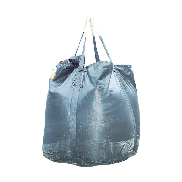 旭産業 アサヒ コンテナバッグ 丸型 (水切りメッシュタイプ) 排出口あり 黒 1000kgタイプ 050514 1袋 855-3258（直送品）