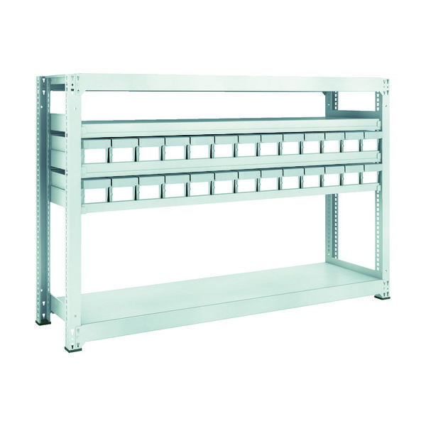 トラスコ中山 TRUSCO スチールラック M3型中量棚 H1200 樹脂NG引出付 小X26 M3-4655-E26 1台(1個)（直送品）