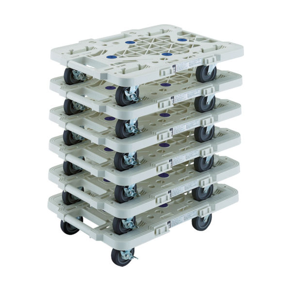 TRUSCO まとめ買い 樹脂製平台車 ルートバン MPKー500JSーW 6台セット MPK-500JS-W-M6 1セット(6台)（直送品）